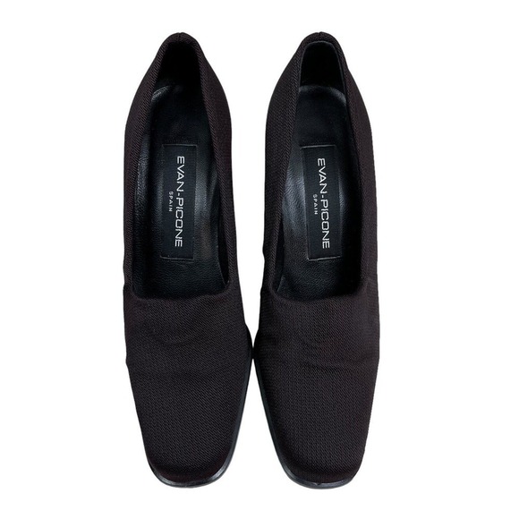 Evan Picone Heel Pump Textile Stacked Block Heel Deep Purple Women Size 5.5M - Picture 6 of 9